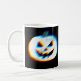 Taza De Café Calabaza blanca Glitchy EDM