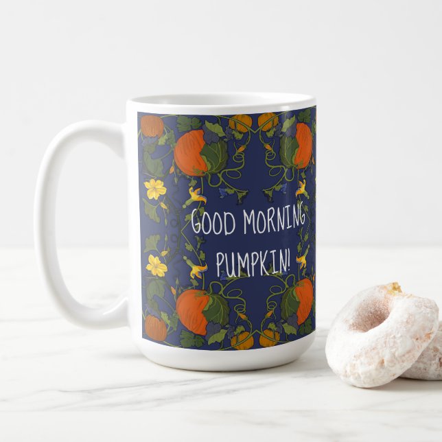 Taza De Café ¡Calabaza Buenos Días! Coffee Mug (Con donut)