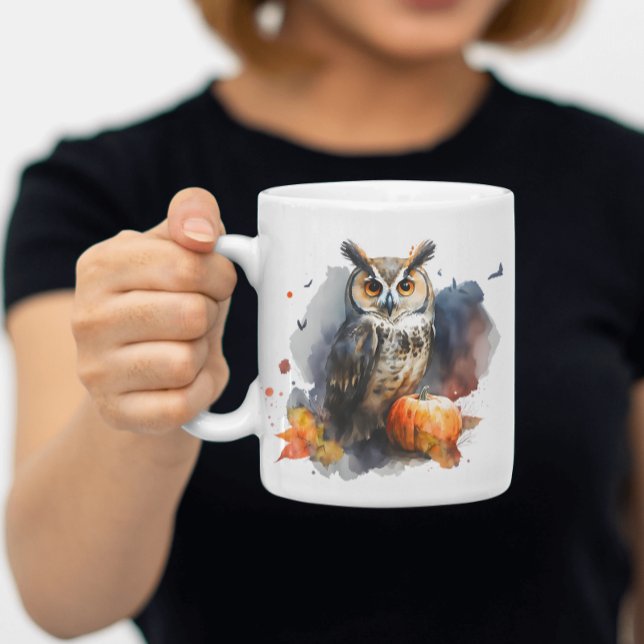 Taza De Café Calabaza de búho - Halloween (Subido por el creador)