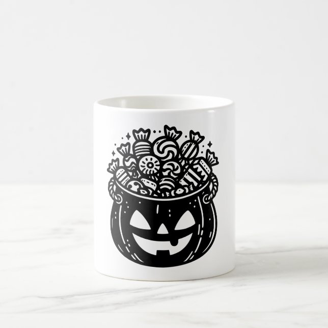 Taza De Café Calabaza de calabaza Jack-o-Lantern (Centro)