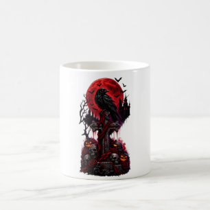 Taza De Café Calabaza de cementerio embrujado de cuervo de Hall