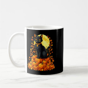 Taza De Café Calabaza de gato negro de mujer Halloween Otoño
