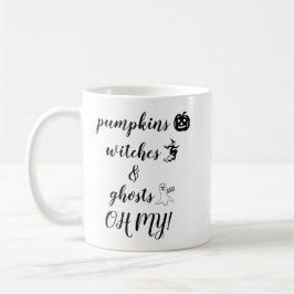 Taza De Café Calabaza de Halloween Bruja Fantasma Cita