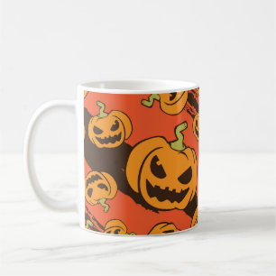 Taza De Café Calabaza de Halloween: Espeluznante patrón sin foc