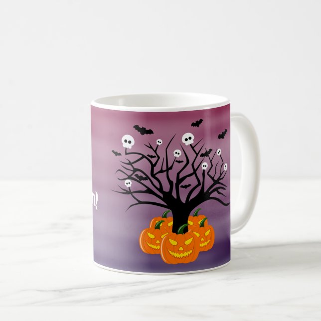 Taza De Café Calabaza de Halloween Jack del Árbol Muerto de los (Anverso derecho)