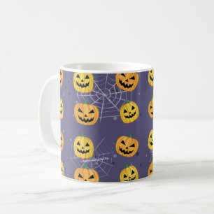 Taza De Café Calabaza de Halloween - Patrón divertido