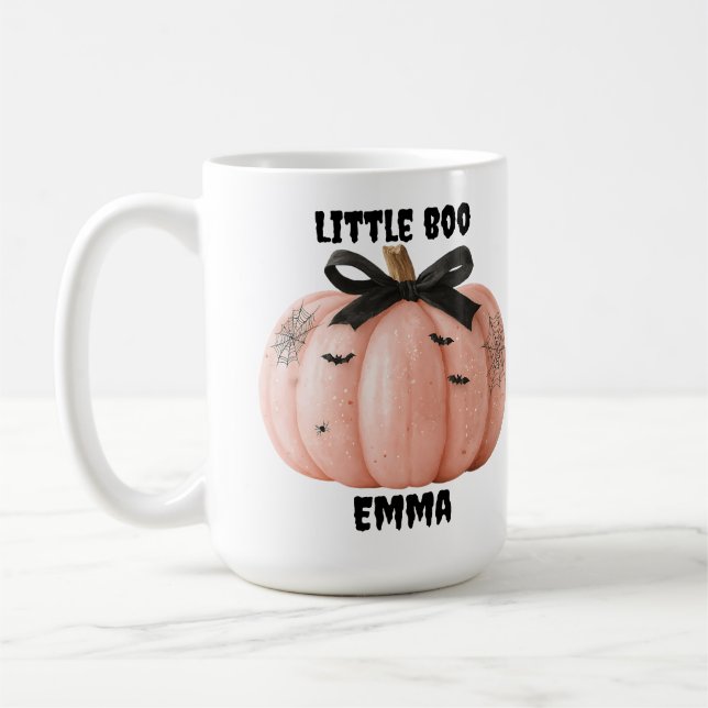 Taza De Café Calabaza de Halloween personalizada de Little Boo (Izquierda)