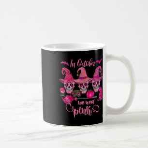 Taza De Café Calabaza de Halloween rosa con el uso de cáncer