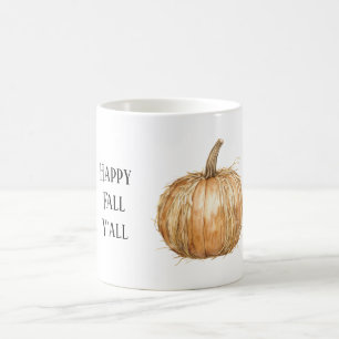 Taza De Café Calabaza de heno de otoño naranja