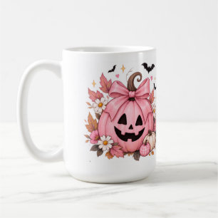 Taza De Café Calabaza de lazo rosa Coquette Halloween