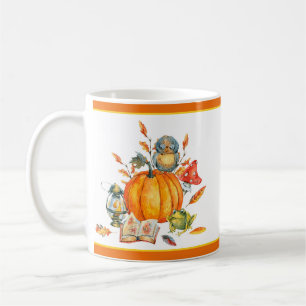 Taza De Café Calabaza de otoño búho y rana