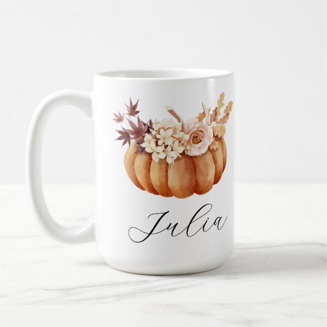 Taza De Café Calabaza de otoño Café de cumpleaños Mug personali (Izquierda)
