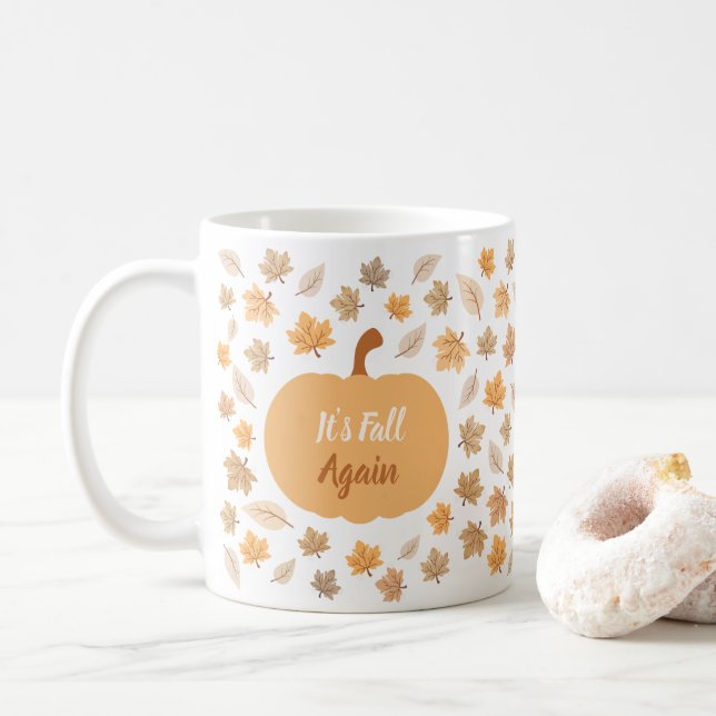 Taza De Café Calabaza de otoño vuelve a caer (Con donut)