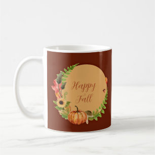 Taza De Café Calabaza de otoño y naturaleza con texto personali