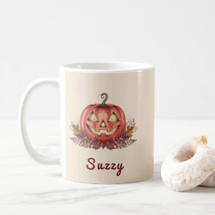 Taza De Café Calabaza de Poción de Bruja Personalizada