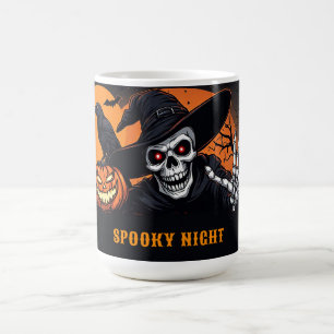 Taza De Café Calabaza de sombrero de bruja esqueleto Halloween