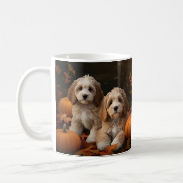 Taza De Café Calabaza deslumbrante de cachorro de Cockapoo (Izquierda)
