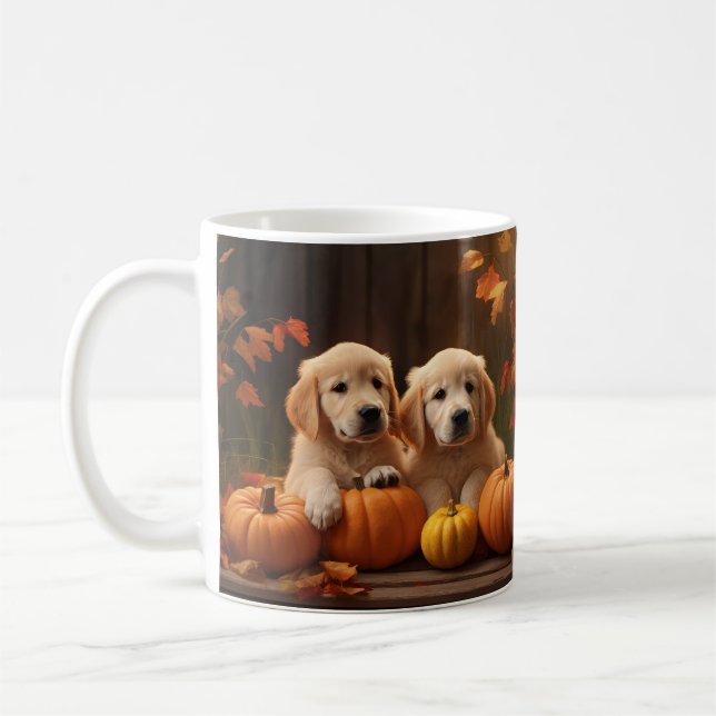 Taza De Café Calabaza deslumbrante de otoño de Golden Retriever (Izquierda)