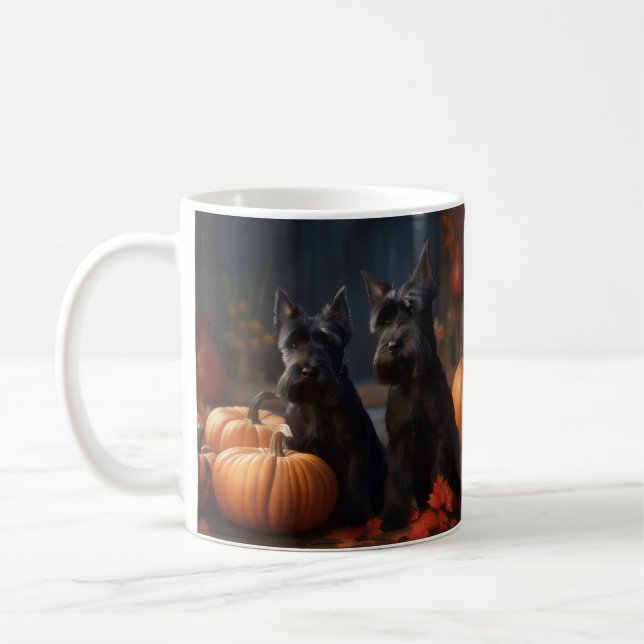 Taza De Café Calabaza deslumbrante de Otoño y Otoño Escocés (Izquierda)