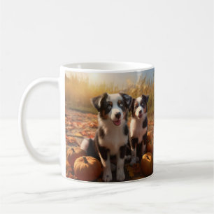 Taza De Café Calabaza deslumbrante del otoño de la cachorro pas