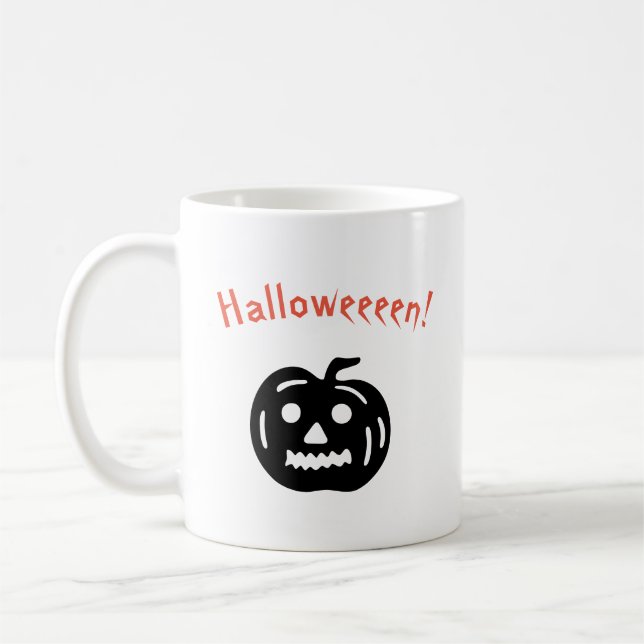 Taza De Café Calabaza divertida de Halloween (Izquierda)