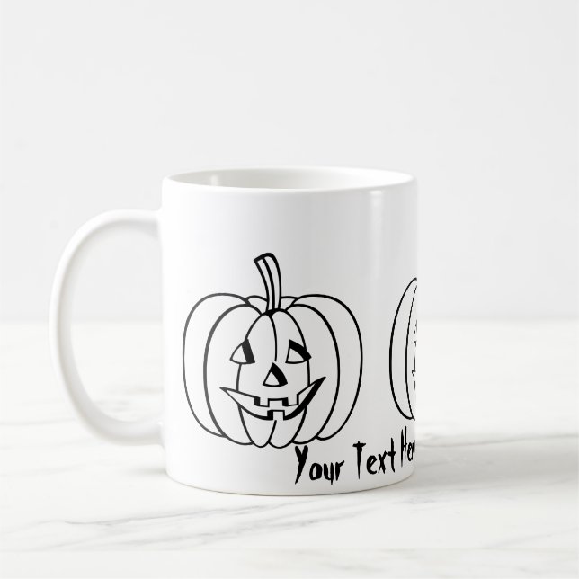 Taza De Café Calabaza divertida de Halloween con la cara (Izquierda)
