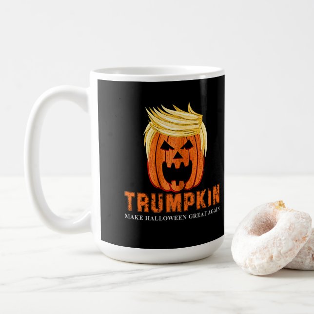 TAZA DE CAFÉ CALABAZA DIVERTIDA DE HALLOWEEN TRUMPKIN (Con donut)