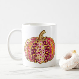 Taza De Café Calabaza dorada y tazón de café con flores