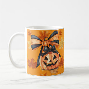 Taza De Café Calabaza Especiada Coquette de Halloween