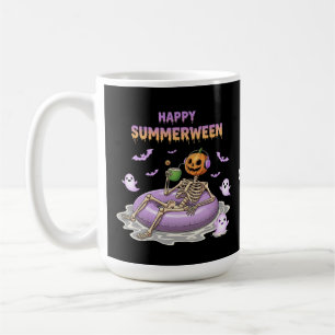 Taza De Café Calabaza espeluznante Esqueleto divertido Feliz Su
