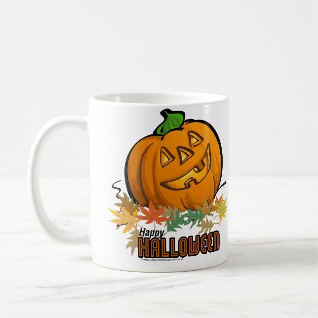 Taza De Café Calabaza feliz de Halloween (Izquierda)