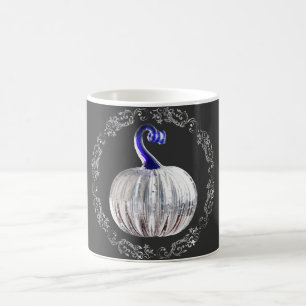 Taza De Café Calabaza gris plateado azul otoño elegante