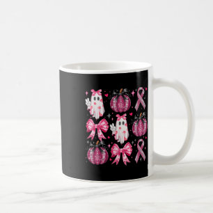 Taza De Café Calabaza Halloween Cinta Rosa Disco Fantasma Bow B