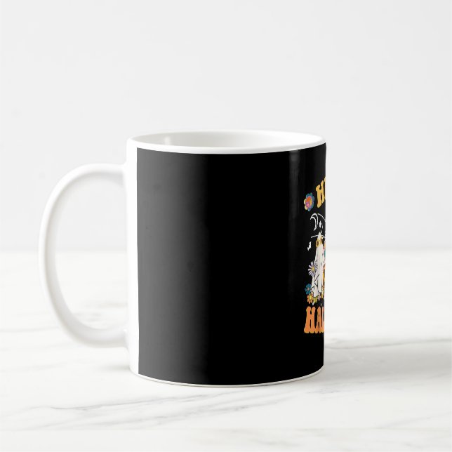 Taza De Café Calabaza Hippie Halloween Retro Fantasma (Izquierda)