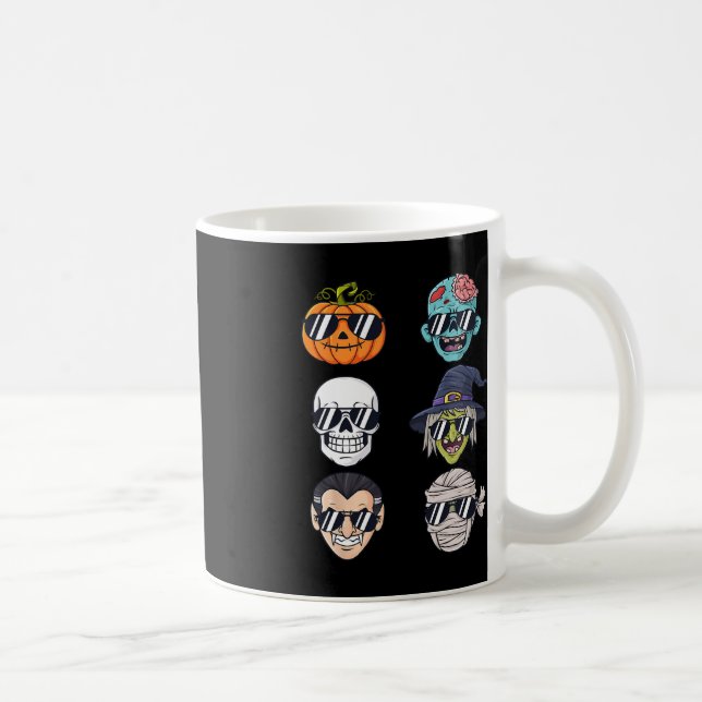 Taza De Café Calabaza más fría Halloween Skeleton Vampiro de Br (Derecha)
