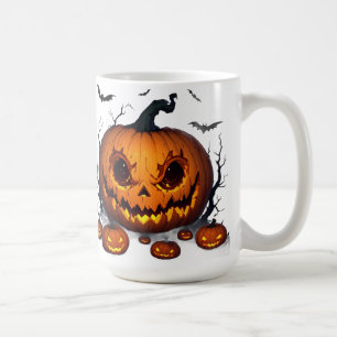 Taza De Café Calabaza masiva de Halloween con ojos brillantes �