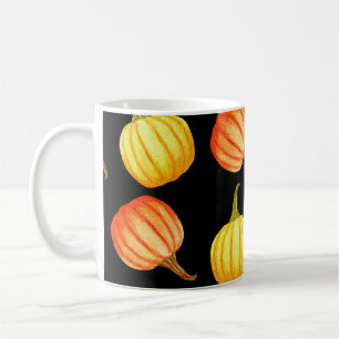 Taza De Café Calabaza naranja: Patrón acuarela sin foco.