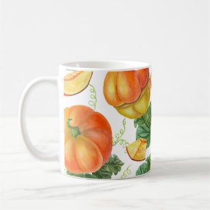Taza De Café Calabaza naranja: Patrón veraniego-otoño.
