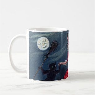 Taza De Café Calabaza negra de gatito negro de Halloween