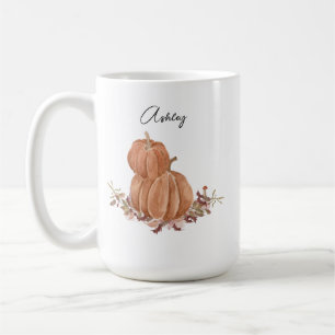 Taza De Café Calabaza Otoño Caída Nombre Personalizado Acción d