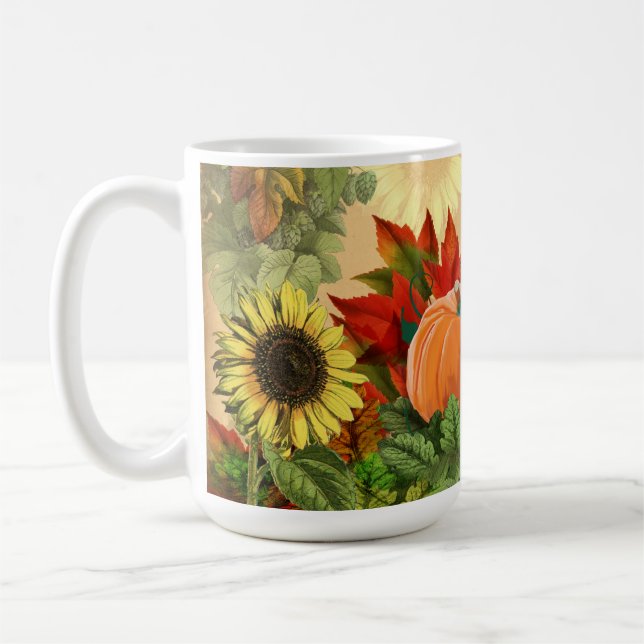 Taza De Café Calabaza otoño otoño girasol (Izquierda)