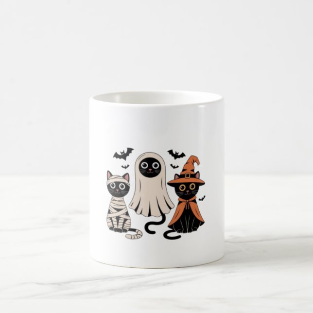 Taza De Café Calabaza para gato negro (Centro)