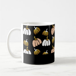 Taza De Café Calabaza Personalizada En Negro, Rubor, Blanco, Or