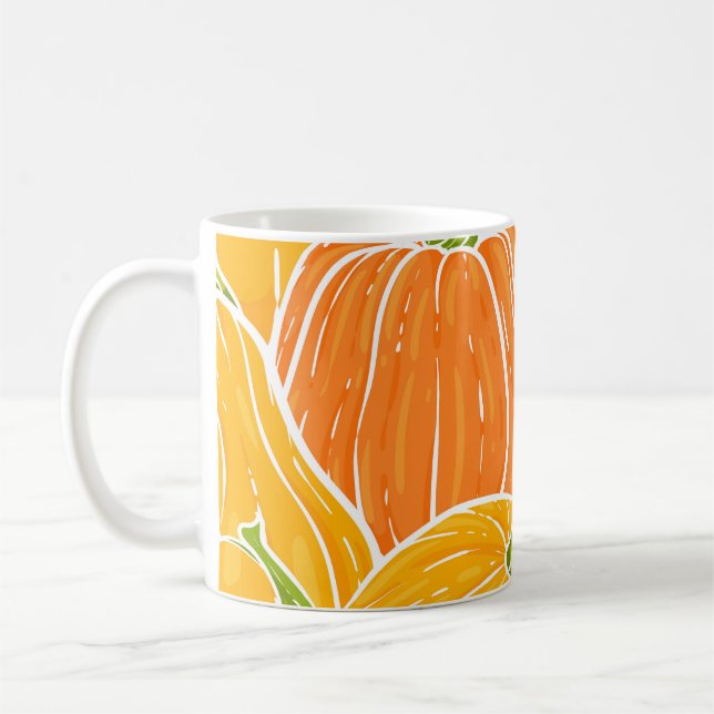 Taza De Café Calabaza personalizado, lindo patrón otoño. (Izquierda)