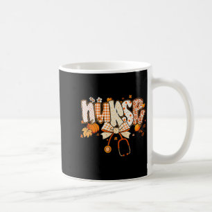 Taza De Café Calabaza Retro Enfermera Vida Estetoscopio Otoño I