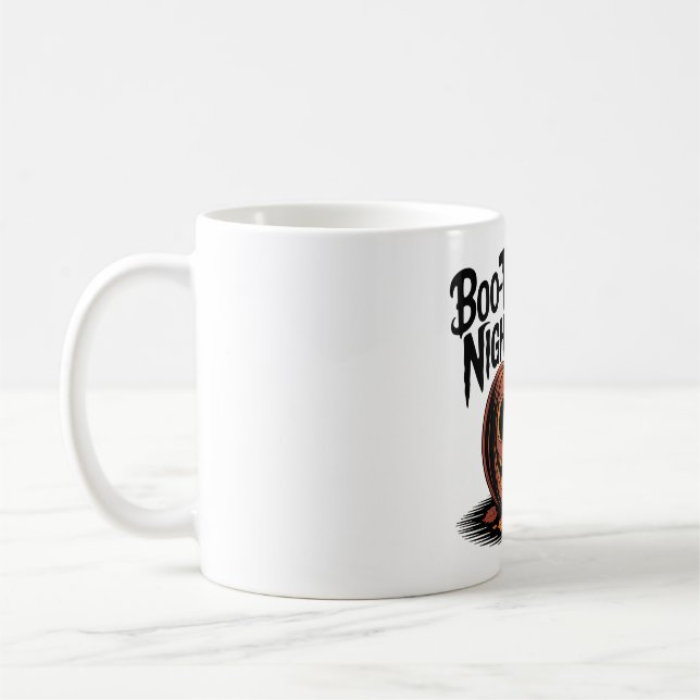 Taza De Café Calabaza sonriente con diseño de hojas caídas (Izquierda)
