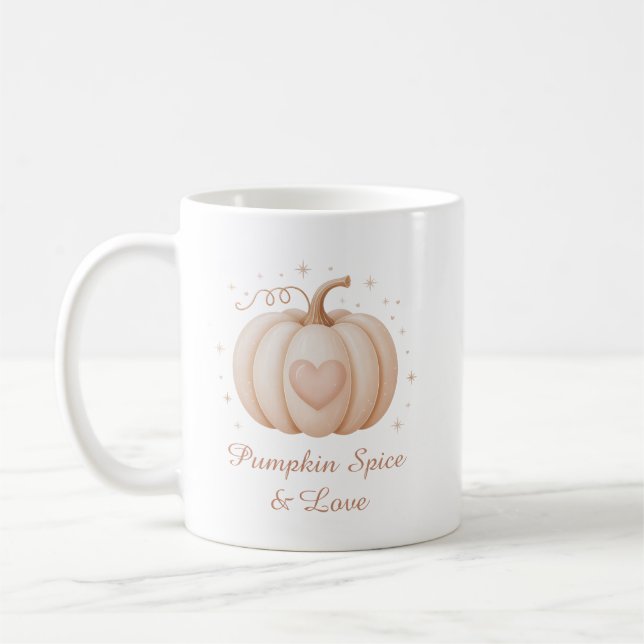 Taza De Café Calabaza Spice & Love Cute Pastel Calabaza Hallowe (Izquierda)