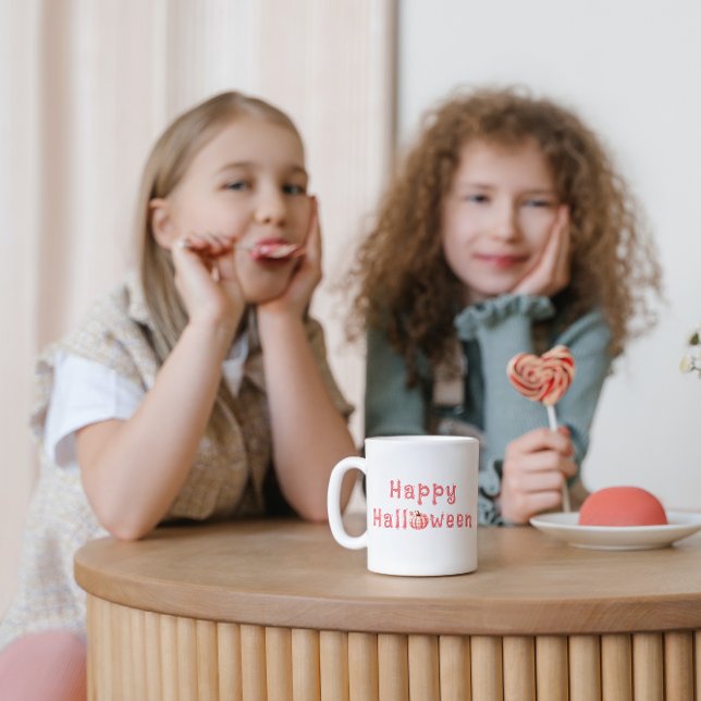 Taza De Café Calabaza Tartán Rosa Feliz Halloween (Subido por el creador)