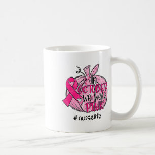 Taza De Café Calabaza Usamos Enfermera De Concienciación Sobre