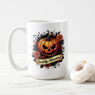 Taza De Café Calabaza veneciana dulce Halloween floral